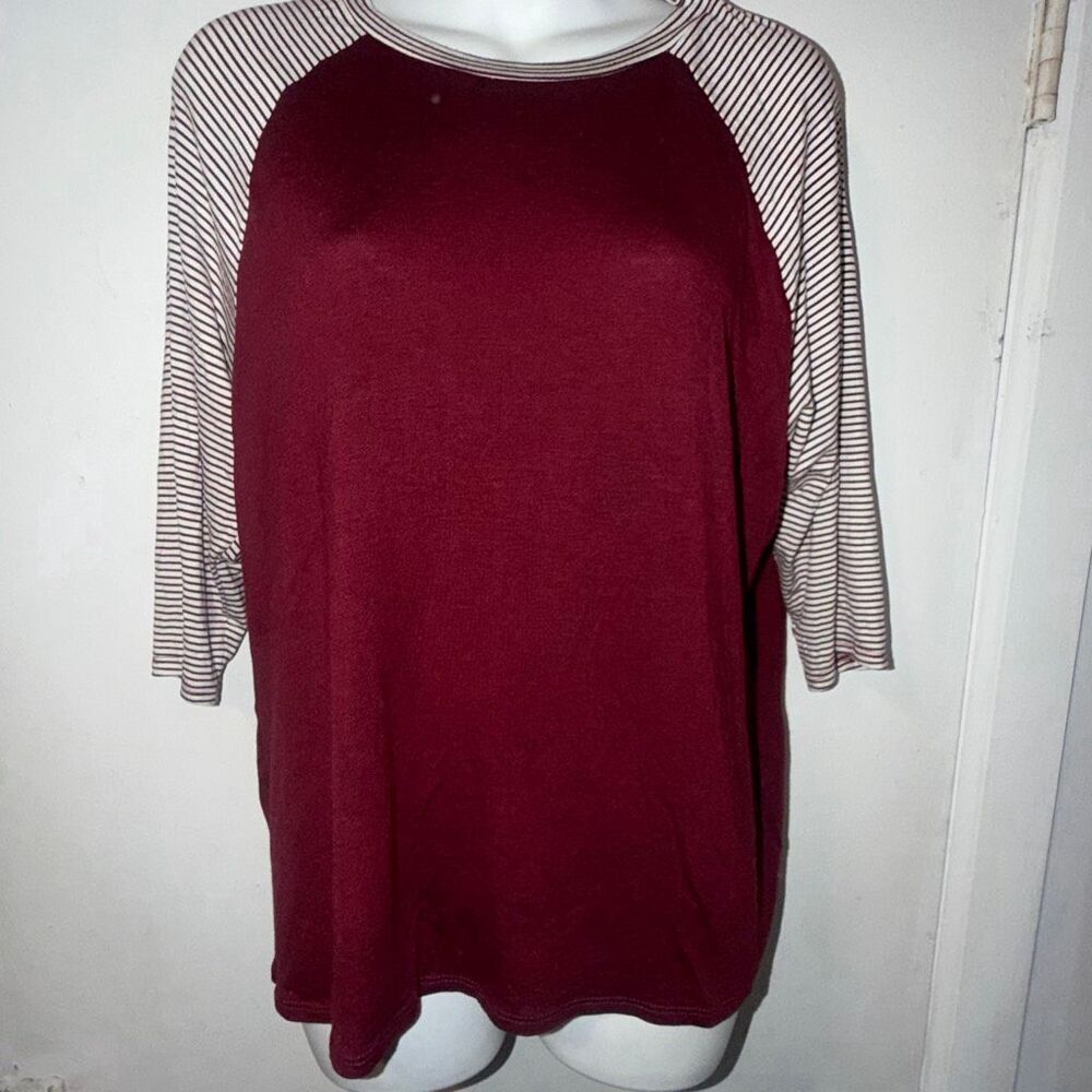 DEE ELLY STITCHFIX Burgundy Radley Raglan Top-XL NWT!